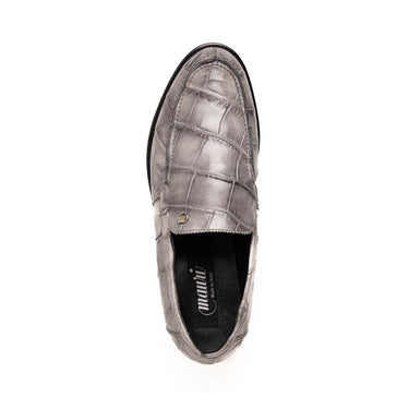 Mauri Chapel in Light Grey Mens Exotic Alligator Slip-on Loafers
