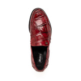 Mauri Chapel in Ruby Red Mens Exotic Alligator Slip-on Loafers