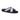 Mauri Coral in White / Dirty Black Mens Exotic Alligator / Time Leather Slip-on Sandals in #color_