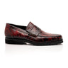 Mauri Debonair in Black / Cherry Mens Exotic Alligator / Nappa Leather Horsebit Loafers in Black Cherry #color_ Black Cherry