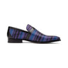 Mauri Elegante in Purple / Blue / Black Mens Balera Fabric / Alligator / Patent Leather Slip-On Loafers in Purple Blue Black