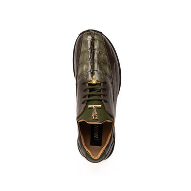 Mauri Flex in Sport Rust / Money Green Mens Exotic Hornback / Nappa Leather Derby Sneakers