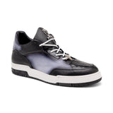 Mauri Ghost in Black / White Mens Exotic Crocodile / Time / Nappa Leather Casual Sneakers