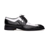 Mauri Goodfella in Black / White Mens Exotic Alligator / Calf-Skin Leather Wing-tip Derby Oxfords in Black White #color_ Black White