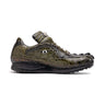 Mauri Hazard in Money Green / Dirty Black Mens Exotic Alligator / Hornback Sneakers in Money Green Dirty Black #color_ Money Green Dirty Black