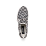 Mauri Posh Black-Gray / White Double M Fabric / Time Leather Slip-On Sneakers