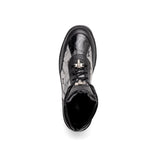 Mauri Pyro in Black / Grey Mens Exotic Crocodile / Fabric / Nappa Leather Boots