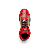 Mauri Pyro in Red / Taupe Mens Exotic Crocodile / Fabric / Nappa Leather Boots