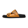 Mauri Reef in Toffee Mens Exotic Alligator / Ostrich Leg Slip-on Sandals in Toffee #color_ Toffee