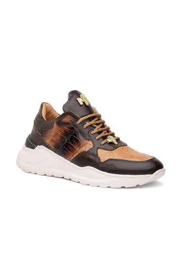 Mauri Runner 8457/1 Sport Rust & Dune Crocodile / Nappa Casual Bubble Sneakers (MA5619) - Acre Raindrops/Caribbean Blue