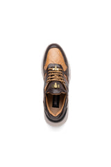 Mauri Runner 8457/1 Sport Rust & Dune Crocodile / Nappa Casual Bubble Sneakers (MA5619) - Acre Raindrops/Caribbean Blue
