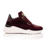 Mauri Scratch in Ruby Red Mens Exotic Hornback / Suede / Patent Leather High-Top Sneakers in Ruby Red #color_ Ruby Red