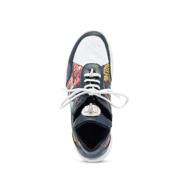 Mauri Solace in Black / White Mens Exotic Crocodile / Patent / Calf-Skin Leather Casual Sneakers