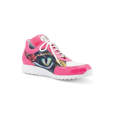 Mauri Solace in Fucsia / White Mens Exotic Crocodile / Patent / Calf-Skin Leather Casual Sneakers