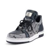 Mauri Supreme in Black / Grey Mens Exotic Crocodile / Fabric / Calf-Skin Leather Casual Sneakers
