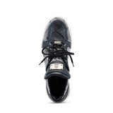 Mauri Supreme in Black / Grey Mens Exotic Crocodile / Fabric / Calf-Skin Leather Casual Sneakers