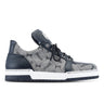 Mauri Supreme in Black / Grey Mens Exotic Crocodile / Fabric / Calf-Skin Leather Casual Sneakers in Black Grey