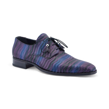 Mauri The Gala in Black / Blue / Purple Mens Fabric Evening Dress Derby Oxfords
