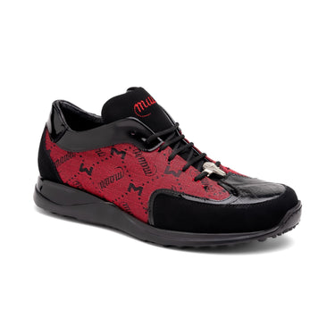 Mauri Vamp in Black / Red Mens Exotic Multi Materials Casual Sneakers