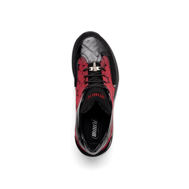 Mauri Vamp in Black / Red Mens Exotic Multi Materials Casual Sneakers
