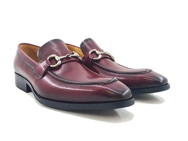 Carrucci Shoes Burnished Signature Buckle Loafer