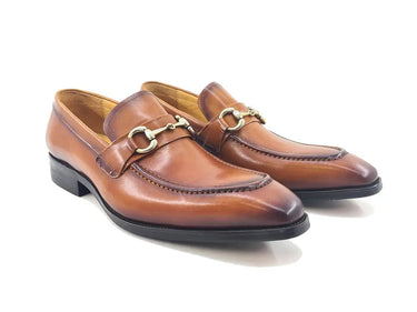 Carrucci Shoes Burnished Signature Buckle Loafer