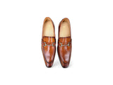 Carrucci Shoes Burnished Signature Buckle Loafer