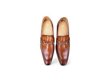 Carrucci Shoes Burnished Signature Buckle Loafer