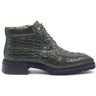 Men's Lace-up Boots Alligator Embossed in Olive #color_ Olive
