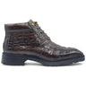 Men's Lace-up Boots Alligator Embossed in Chestnut #color_ Chestnut