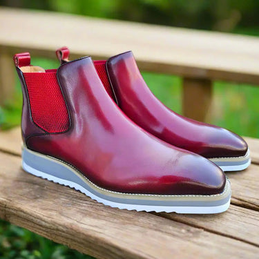 Men's Patina Chelsea Boot in Burgundy
