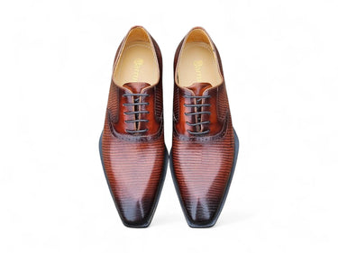 Carrucci Shoes Milano Lizard Embossed Oxford Dress Shoes