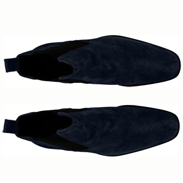 Giovacchini Milano in Navy Blue Suede Chelsea Boots in #color_