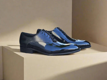 Carrucci Shoes Mixed Media Patent Leather Oxford