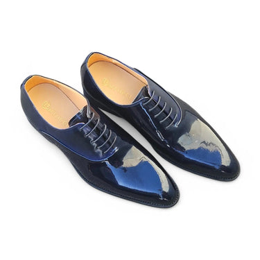 Carrucci Shoes Mixed Media Patent Leather Oxford in Navy