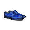 Carrucci Shoes Mixed Media Burnished Wingtip Oxford in Navy
