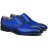 Carrucci Shoes Mixed Media Burnished Wingtip Oxford in Navy