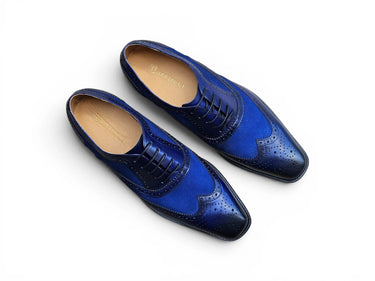 Carrucci Shoes Mixed Media Burnished Wingtip Oxford