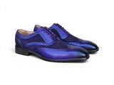 Carrucci Shoes Mixed Media Burnished Wingtip Oxford in Purple
