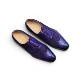 Carrucci Shoes Mixed Media Burnished Wingtip Oxford