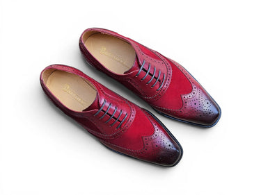 Carrucci Shoes Mixed Media Burnished Wingtip Oxford