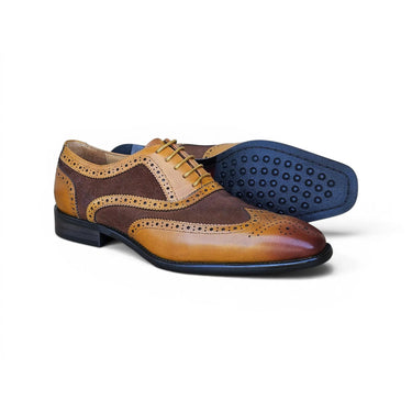 Carrucci Shoes Mixed Media Burnished Wingtip Oxford