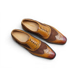 Carrucci Shoes Mixed Media Burnished Wingtip Oxford