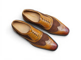 Carrucci Shoes Mixed Media Burnished Wingtip Oxford