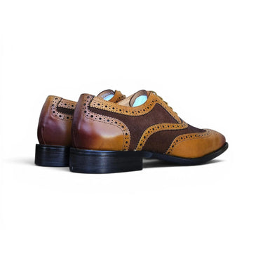 Carrucci Shoes Mixed Media Burnished Wingtip Oxford