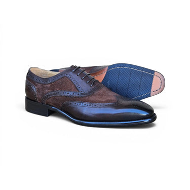 Carrucci Shoes Mixed Media Burnished Wingtip Oxford