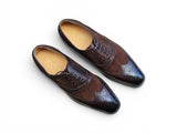 Carrucci Shoes Mixed Media Burnished Wingtip Oxford