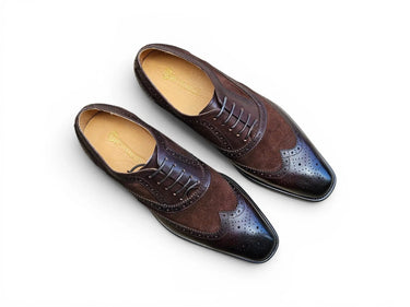 Carrucci Shoes Mixed Media Burnished Wingtip Oxford