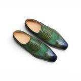 Carrucci Shoes Mixed Media Burnished Wingtip Oxford