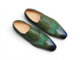Carrucci Shoes Mixed Media Burnished Wingtip Oxford